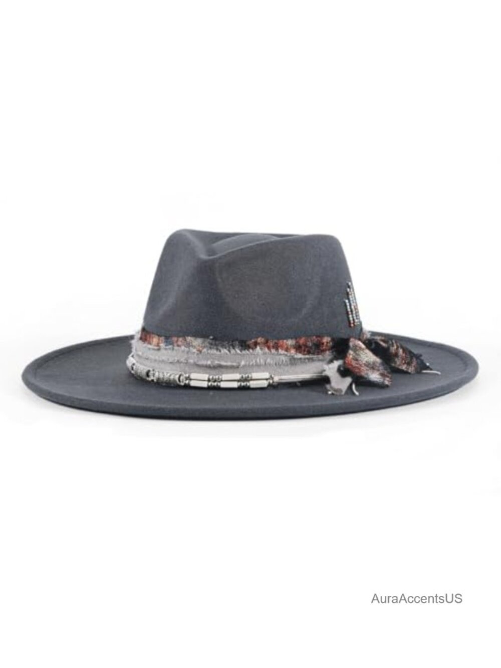 H.Busque Wide Brim Fedora Handmade Boho Hat Adjustable Strap